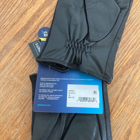 Isotoner genuine leather men's gloves size XL (fits L) extra warmth touchscreen - Picture 2 of 7